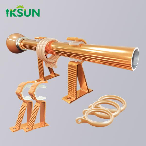 Modern Fitting Room Decor Window Grommet Golden Curtains Rods Set 28mm Metal Aluminum Alloy Curtain Poles