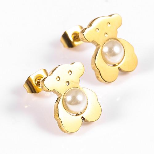 Quality Trendy Stainless Steel Pearl Earrings , 316L Stainless Steel Stud Earrings For Women for sale