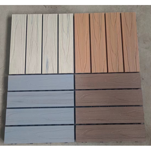 Durable Wood Plastic Composite Patio Deck Tiles Interlocking Resist Wear