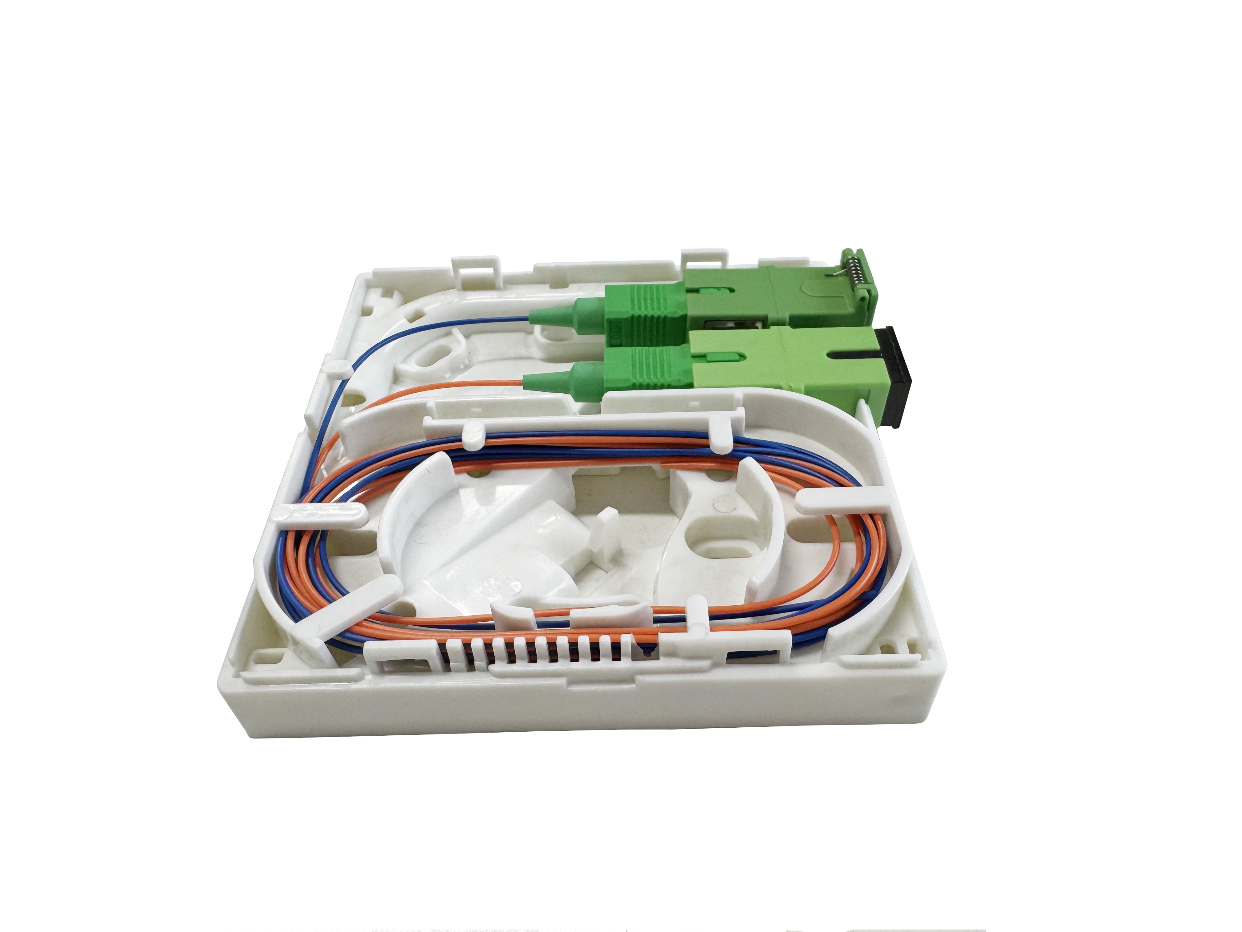 Fiber Optic Termination Box 2 Cores ABS Rosette Plant For Indoor Wall Mounted