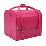 Professional Makeup Vanity Box , Removable PU Leather Cosmetic Travel Bag