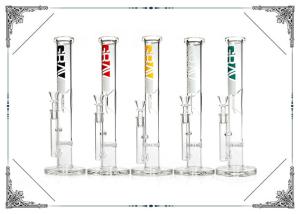 Wholesale Grav Straigth Tube Glass Water pipes With Honeycomb Perc Bongs Ingot Ice Catcher from china suppliers