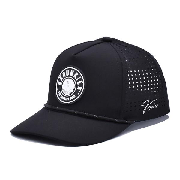 Custom Rubber PVC Logo Trucker Hat 5 Panel Waterproof Laser Hole Rope Golf Hats