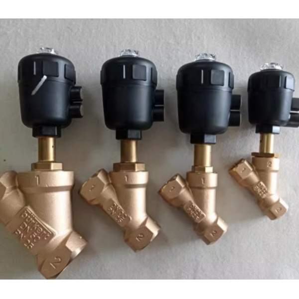 High Temperature Brass Pneumatic Angle Seat Valve Y Type Pneumatic Angle Valve for Textile Food Sterilization Equipment