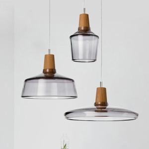 Wholesale Modern Glass Lampshade Wooden Pendant Light Bar Dining Loft Industrial 15-16P Pendant Lamp(WH-GP-162) from china suppliers