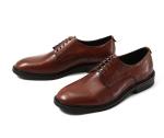 Fashion Embossing Mens Leather Dress Shoes Brown Round Toe Standard Dance Shoes