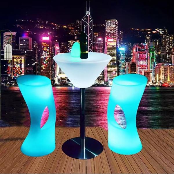 Glowing LED Bar Furniture Light Up Cocktail Table And Chairs Illuminated Waterproof LED Bar Table Led Furniture