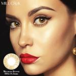 Three Tone Opaque Colored Contacts Sandy Brown Lens Non Prescription