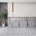 PVC Grey White Marble Floor Stickers 15*92cm Marble Vinyl Tile Stickers
