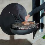 Corten Steel Wood Burning Fire Pits 0.8m Wall Mounted Charcoal Bbq