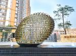Egg Large Outdoor Stainless Steel Sculptures Customized For District Entrance