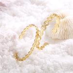 Luxury Diamond 18K Gold Chain Link Bracelet Eco Friendly Copper Gold Plated