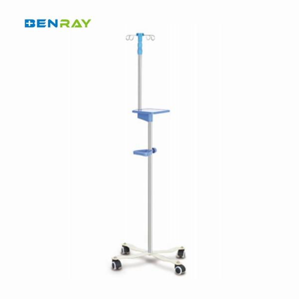 Factory Cheap 5 Casters Stainless Steel Mobile Drip Stand
