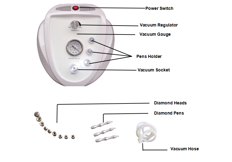 Portable diamond microdermabrasion machine