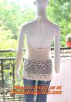 European style deep V-neck halter top ladies short paragraph bottoming openwork