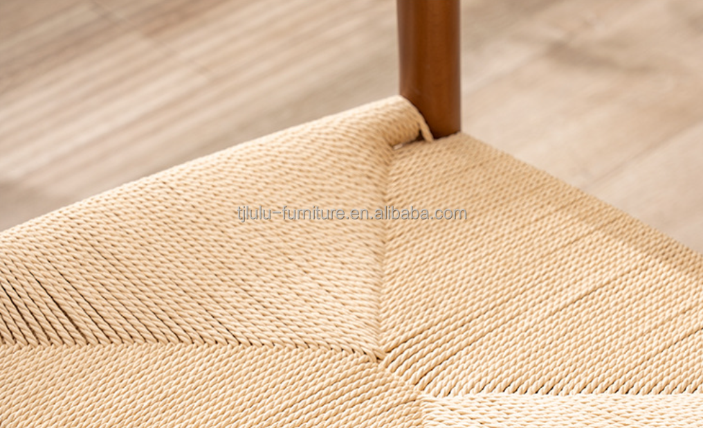 Sturdy Wood Dining Chair with Woven Cord Cushion The Perfect Addition to Your Study Desk and Leisure Cafe