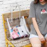 Transparent PVC Blanket Bag/Plastic Shopping Bag/Packaging Bag With Black Woven