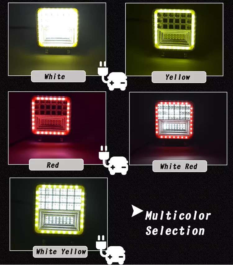 126W IP67 Spot Square Waterproof LED Work Lights