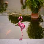 Classical Metal Bird Lawn Ornaments Standing Flamingo Metal Garden Ornament