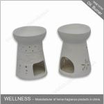 White Scented Oil Burner Personalised Shaped For Beauty Care , Soothing Nerves