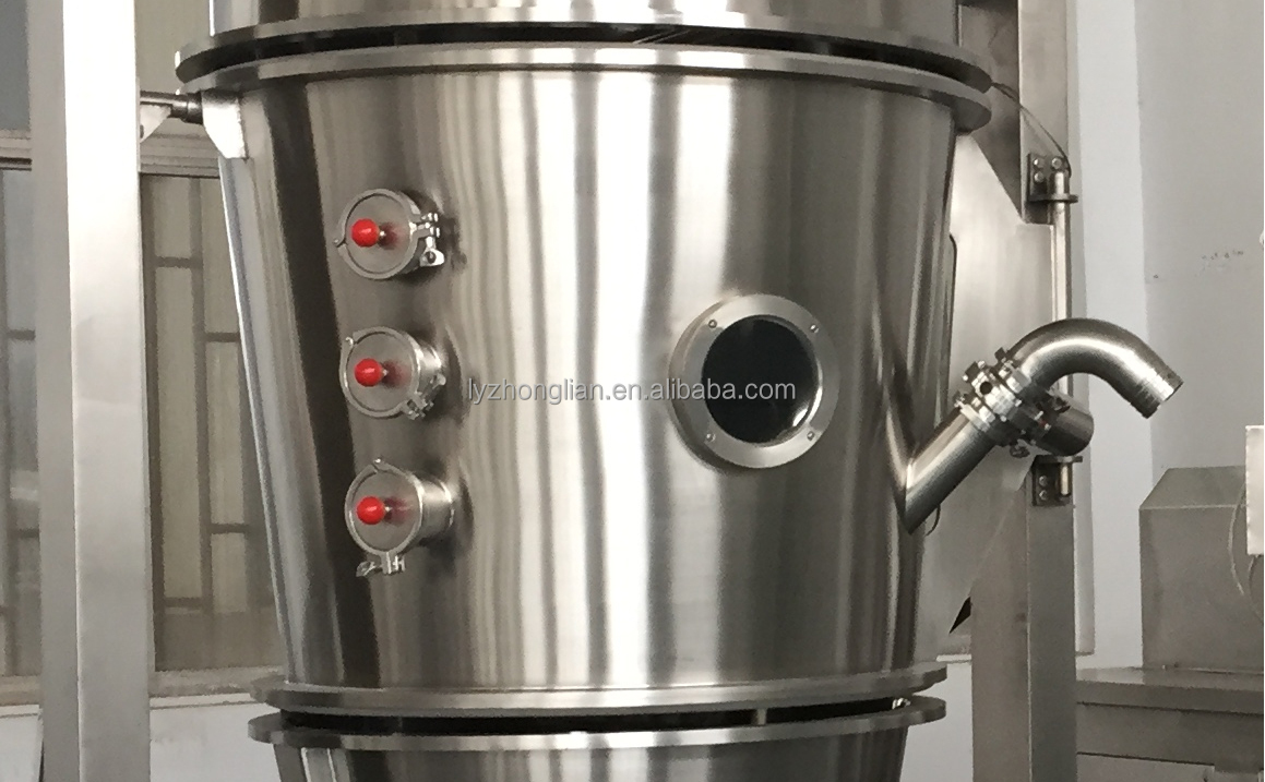 Vertical Fluid Bed Dryer for Sea Salt Powder Particle Drying in 3850*800*2300mm Size