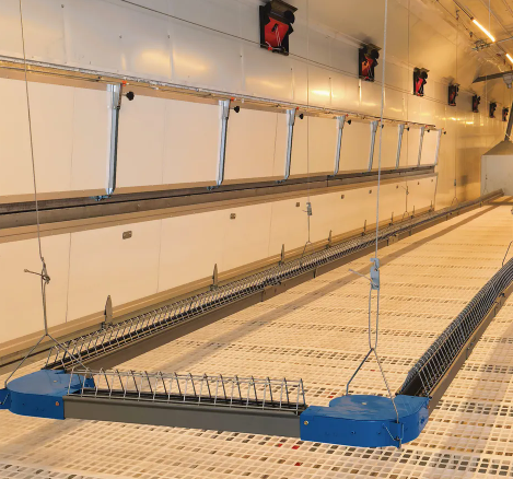 Galvanized Steel Adjustable Height Corrosion Resistant Poultry Feeding System for Broilers