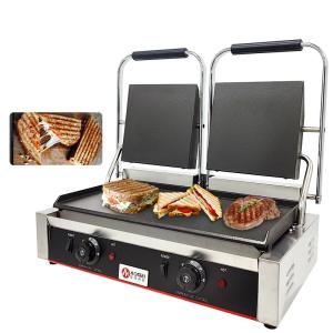 Wholesale Stainless Steel Cast Iron Panini Contact Grill Maker for Restaurant Bakery Snack 220v from china suppliers
