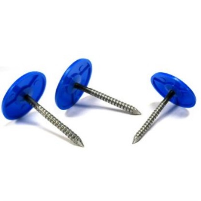 Screw Shank Type House Wrap Nails / Button Cap Nails For Furniture Repair