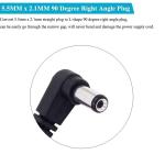 90 Degree Angle Male to Female Connector 5.5x2.1mm Barrel Jack DC Power