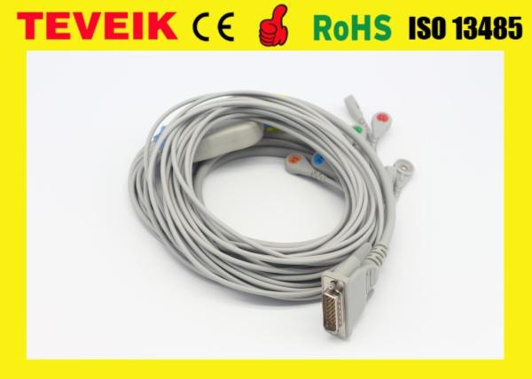 Ten Leads ECG Cable With Snap / ECG Monitor Leads For Schiller EKG Machine , DB