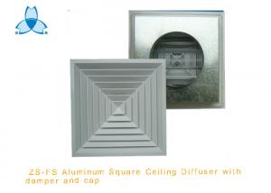 Wholesale White Ceiling Vent Diffuser Excellent Appearance With Cap , 600x600mm Face Size from china suppliers