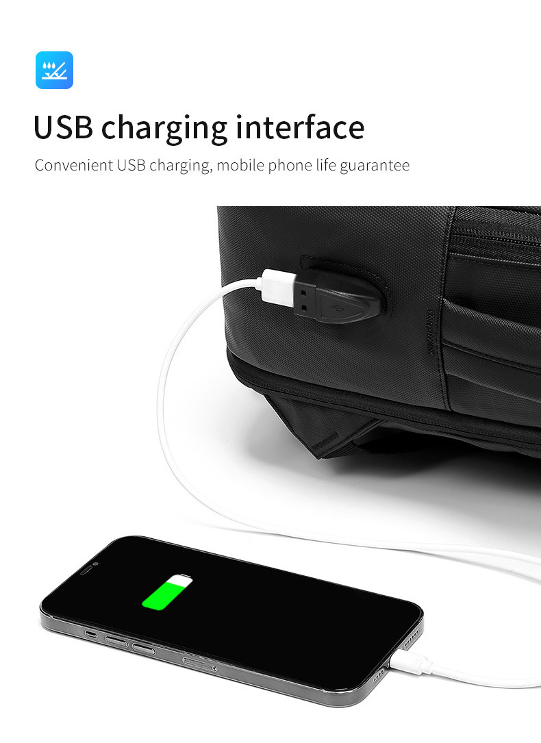 Factory hot sell bag custom logo usb waterproof notebook wholesale men 15.6 inch laptop bag travel school laptop backpack