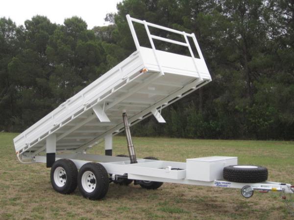 Cusotm Color Steel 10x6 Hydraulic Tipper Trailer , Single Axle Tipper Trailer