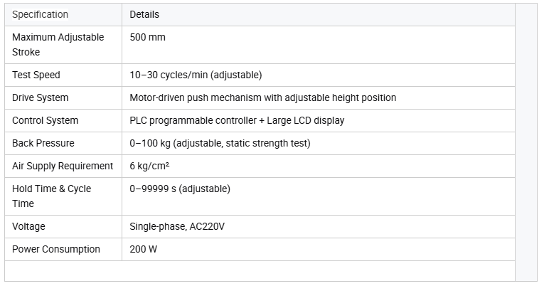 Office Chair Back Load Fatigue Tester Tilt Mechanism Durability Testing Machine Chair Backrest Repeated Push Test Machine
