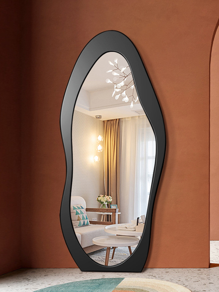 Floor Standing Large Arch Lighted Full Body Length Mirror with LED Lights in Silver