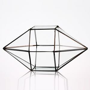 Wholesale Diamond Shaped Clear Glass Vase , Durable Geometric Terrarium Glass Vases from china suppliers