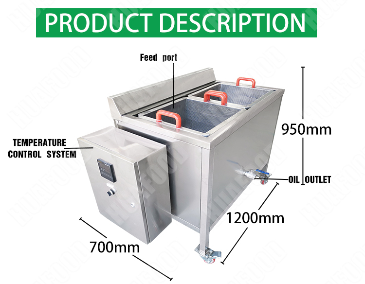 Semi automatic food frying machine industrial potato chips deep fryer for frying potatoes