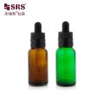 D008 Semi-Transparent Green Brown Glass Mold Bottle Luxury CRC Tamper Evident