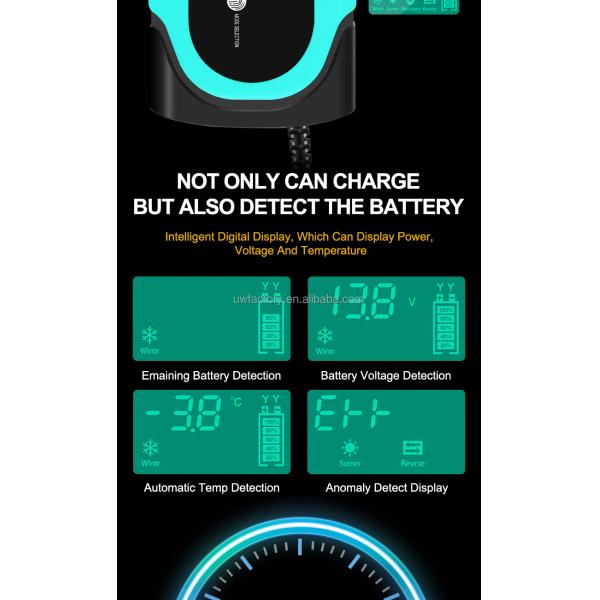 110V 240V 12V 10A Automatic Intelligent Pulse Repair Battery Charger with CE RoHS FCC Certified Automatic Identification