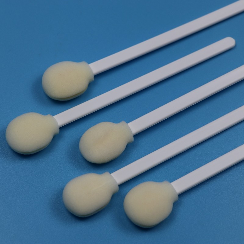 Disposable White PP Stick Round Sponge Stick Medical Lollipop Foam Swab Applicator