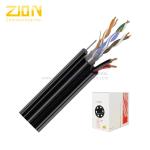FTP CAT5E Network Cable Bare Copper Conductor UV-PE Jacket with Steel Messenger