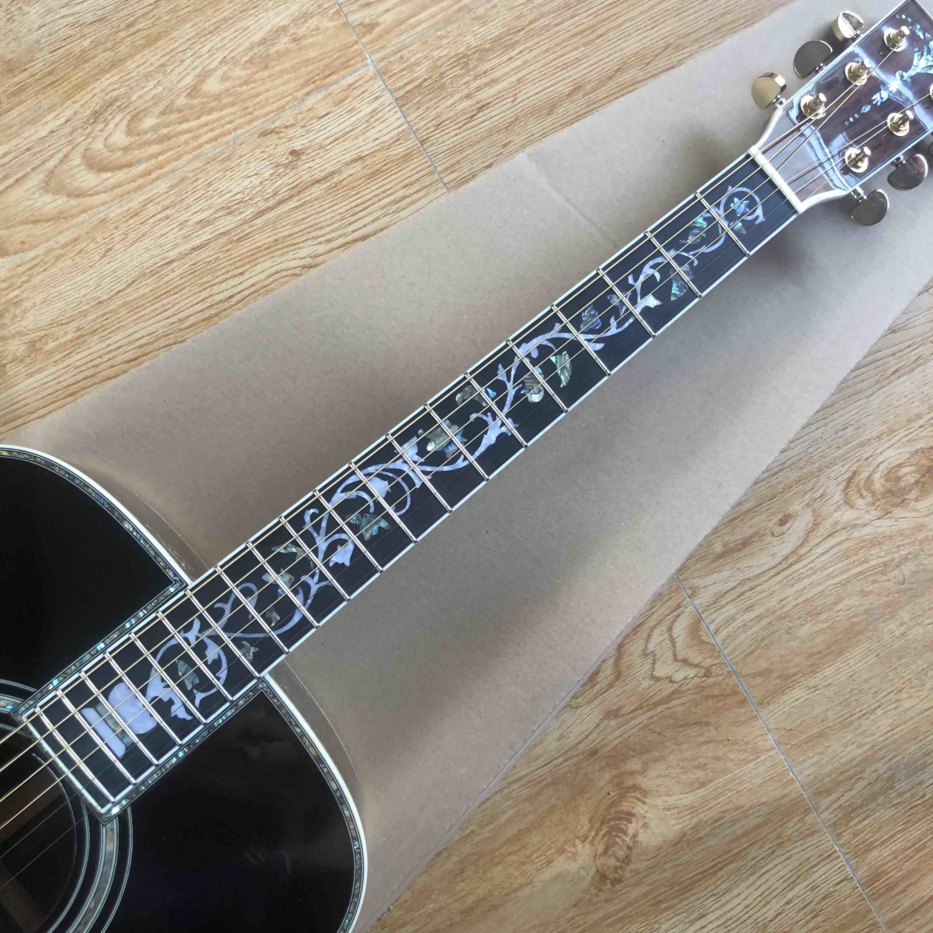 Custom Sunbrust Solid spruce top Tree Abalone inlays 41 inch 45D style acoustic guitar free shipping