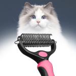 Pet Grooming Comb Portable Double Side SheddingSelf Cleaning Slicker Cat
