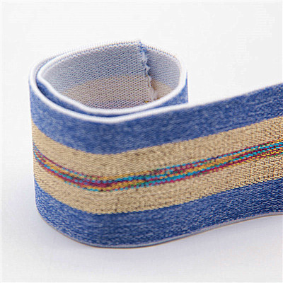 4cm Rainbow Striped Jacquard Ribbon for Garment Underwear Waistband Jacquard Elastic Band