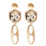 Jelewrry Gold Plated Regular Heptagon Diamond Drop Earring for Women