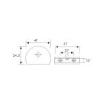Fixed Glass Holder YS-047L Zinc Alloy, for glass 10-12mm, finishing chrome or