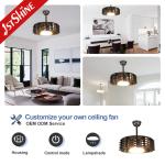 22 Inch Bladeless LED Ceiling Fan Chandelier 110V Three Color