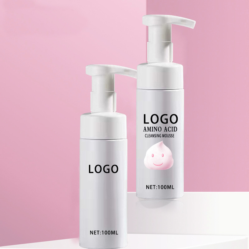 Facial Skin Care Makeup Cleansing Cleanser NO LOGO 100ml Amino Acid Cleansing Hydrating Foaming Bubble Makeup Remover Cleanser