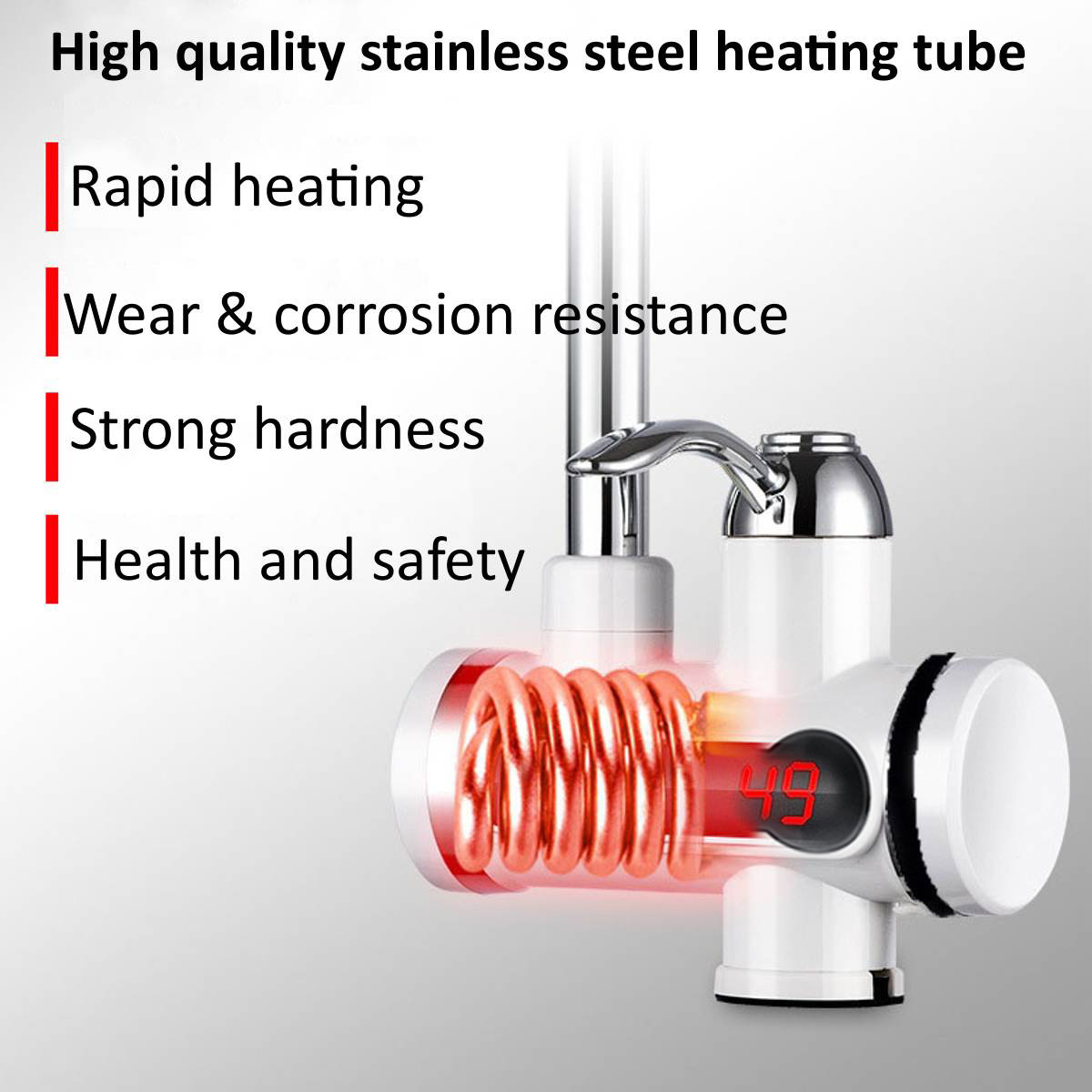 3-5s Fast Electric Faucet 220V Electric Instant Water Heater Tap For Bathroom