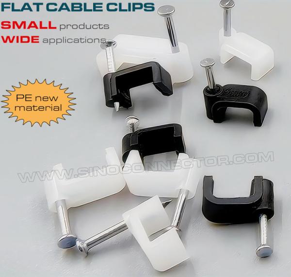 Cable Clips Black Cable Holders 100pcs, 4mm~19mm Square Cable Clips Cable